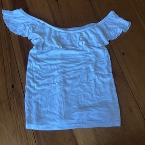 Off the shoulder white top
